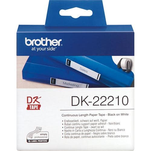 Brother Fita de Papel Contínua Autocolante Branco Impressora QL-500/550 29mmx30.48m