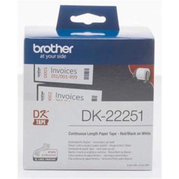 Brother DK-22251 etiquetadora Preto e vermelho sobre branco
