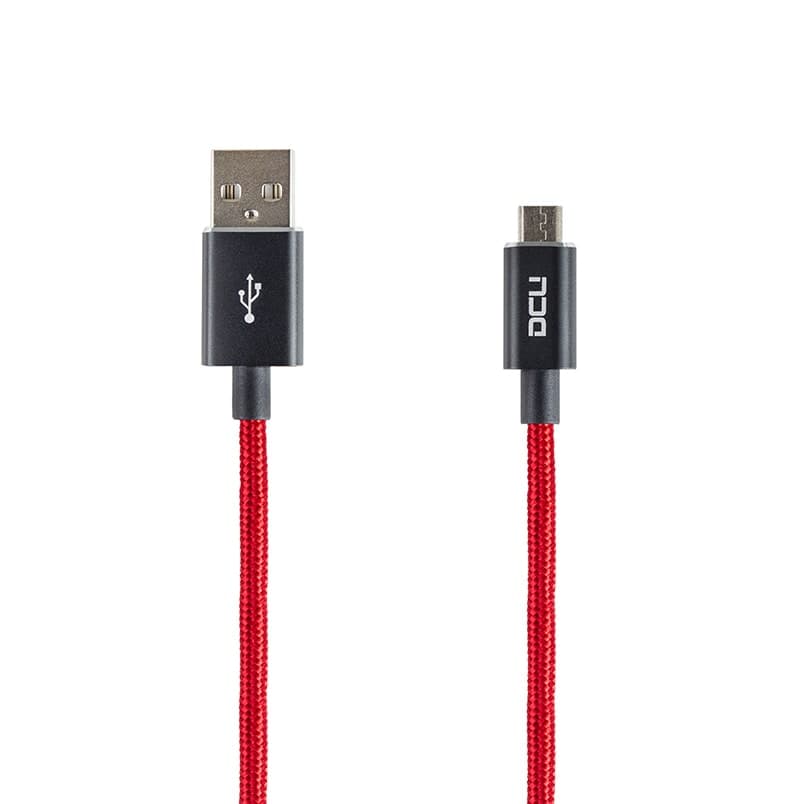 Cabo USB “A” Macho / Micro USB “B” Macho 1mt Vermelho Algodão