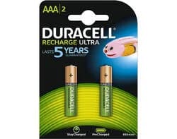 conjunto de pilhas recarregáveis duracell hr03 aaa active charge 2 unidades