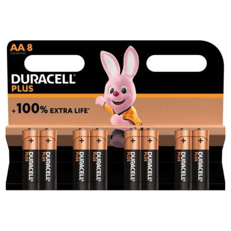 Duracell Pilhas AA8 LR6 / MN1500 +100% Extra Life embalagem 8 unidades