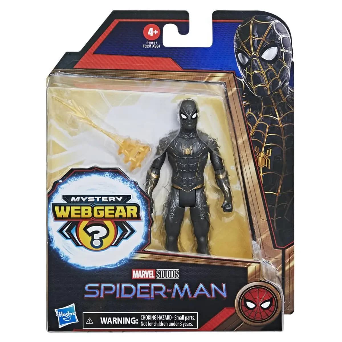 Mystery Web Gear - Spider-Man Traje Preto e Dourado