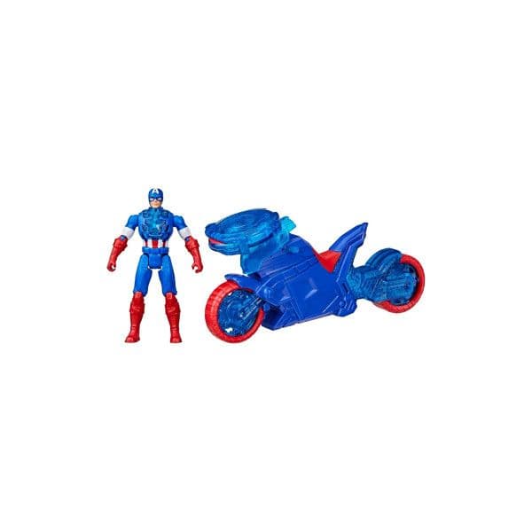 Hasbro Capitão América Moto Lança-Escudos com Figura de Ação de 10cm