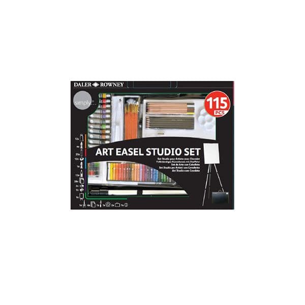 Daler Rowney Conjunto Pinturas Complete Art Easel Studio Set 115un