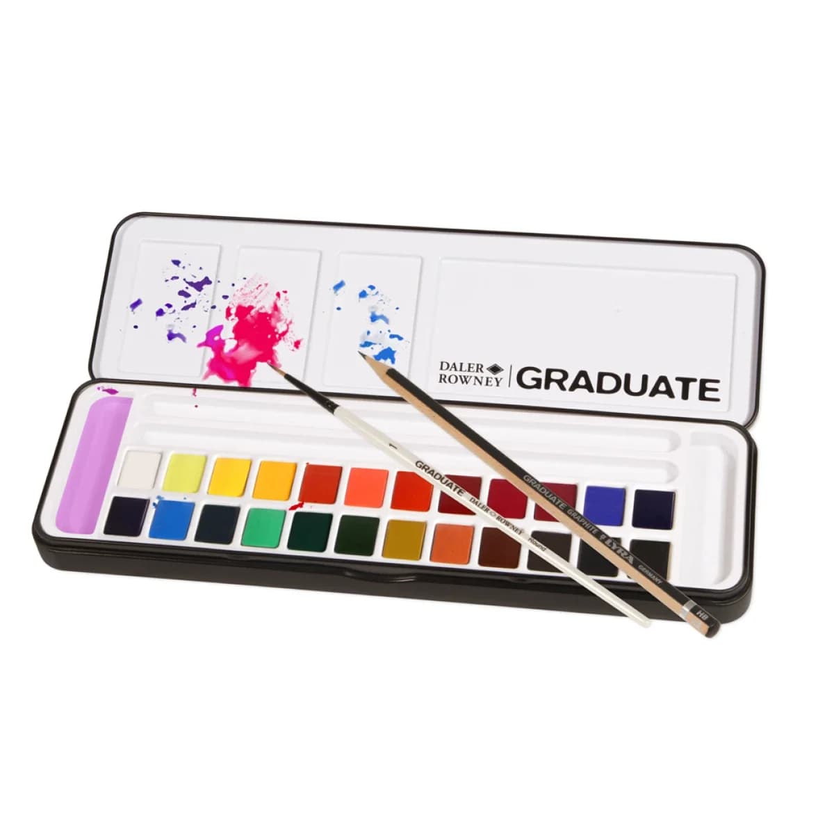 Aguarela daler rowney graduate caixa metal de 24 unidades cores sortidas