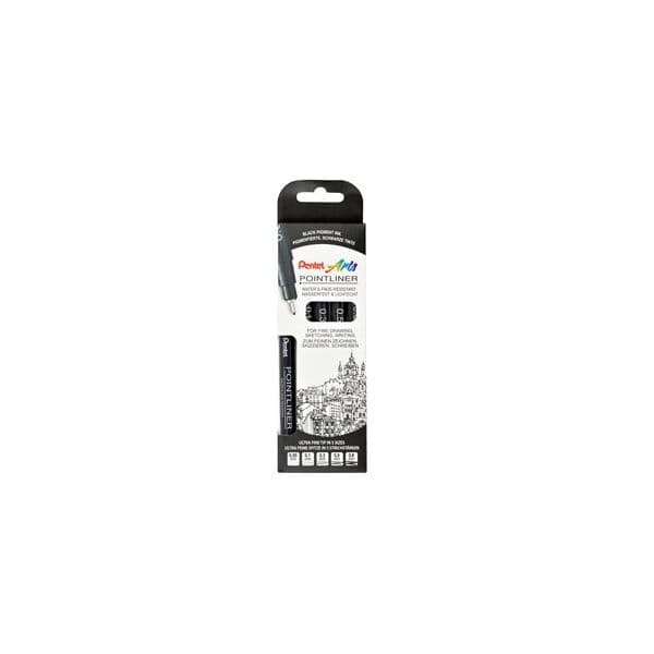 Pentel Marcador Pointliner Preto Pack 5 Un