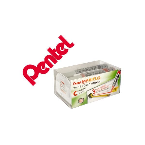 Pentel Pack Apagador Magnético + 4 Marcadores Maxiflo - MWL5M-4N