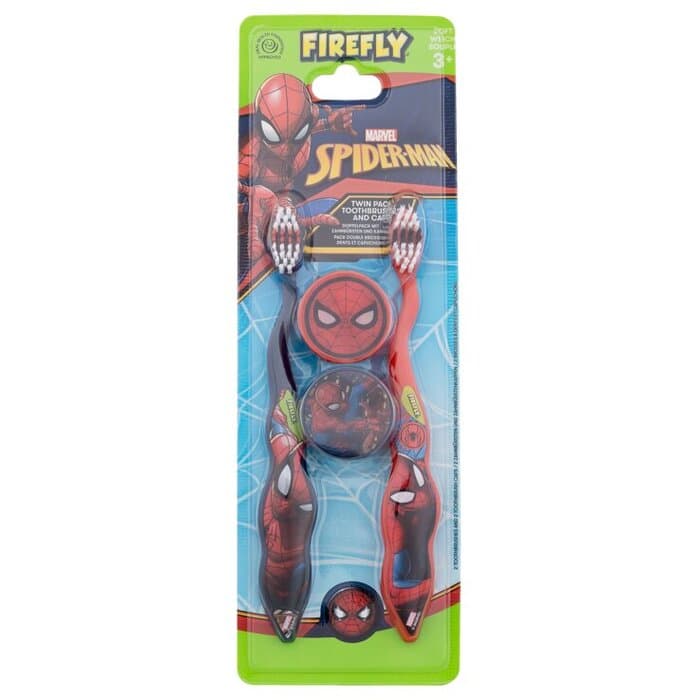 Spiderman Twin Pack Gift set toothbrush 2 pcsetoothbrush cover 2 pcs 2.0ks