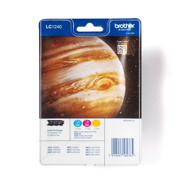 Tinteiro Brother Cartucho de Tinta LC-1240RBWBP Multipack Ciano Magenta Amarelo