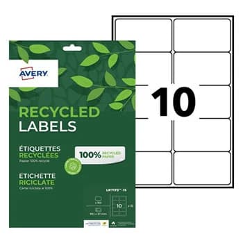 Etiquetas Recicladas 99,1x57mm Avery 15 Folhas 150un (1 Uni.)