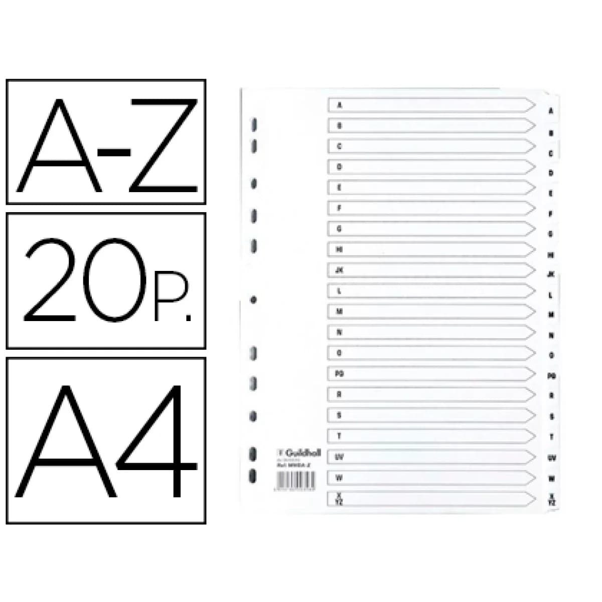 Exacompta 10 un. Separadores Cartolina Branco A4 20POSICIONES Re - 5016196003584