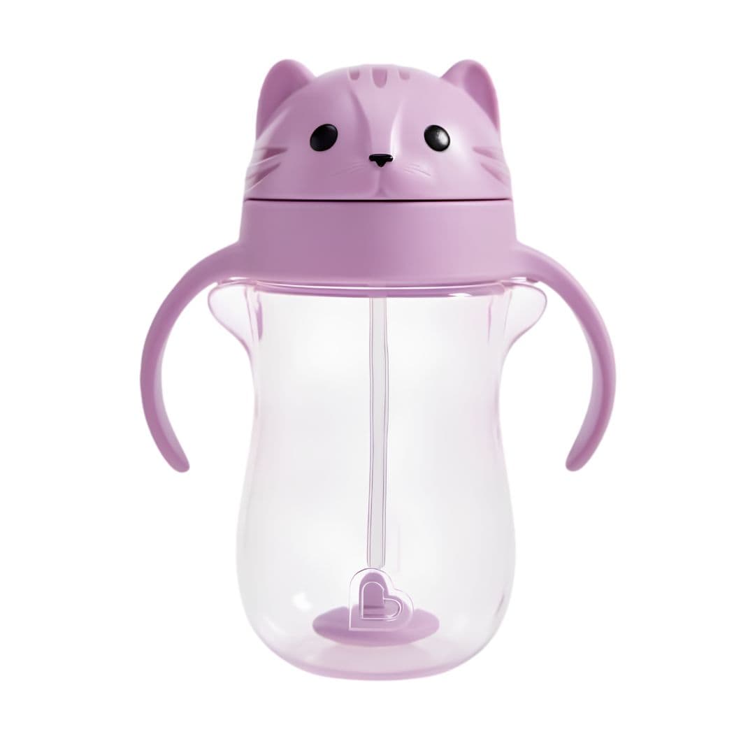 Munchkin tip & sip copo antiderrame palhinha com peso lilás +9 meses 296 ml