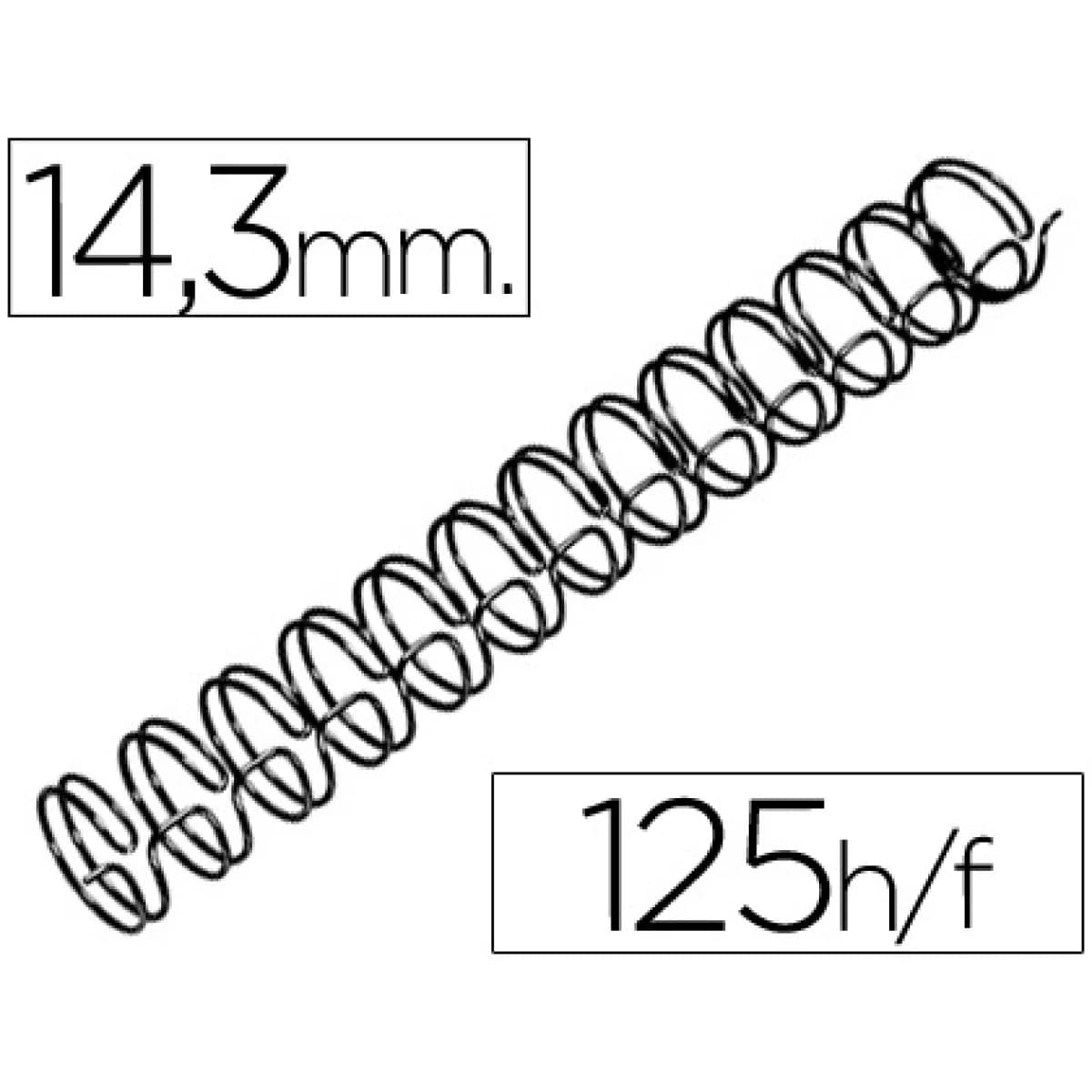 GBC Espiral Wire n 9 3:1 14.3mm 125 Fls Preto - RG810910