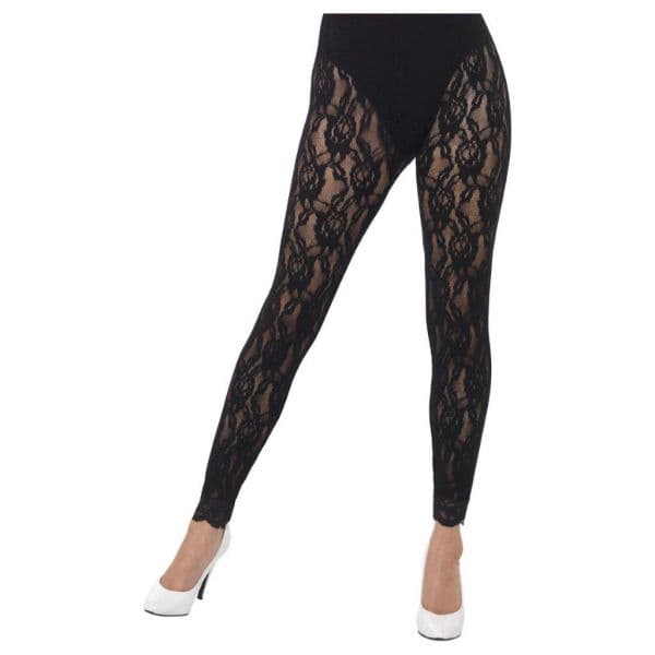 Smiffys Leggings de Renda Preta Anos 80 - 220044512