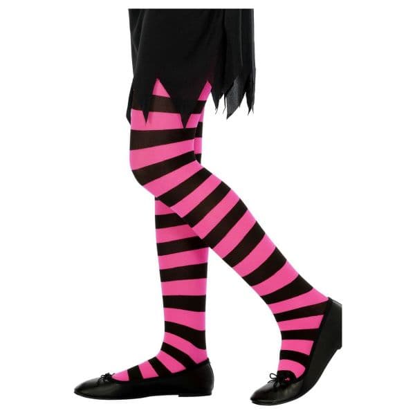 Smiffys Collants Riscas Preto e Rosa - 220030660