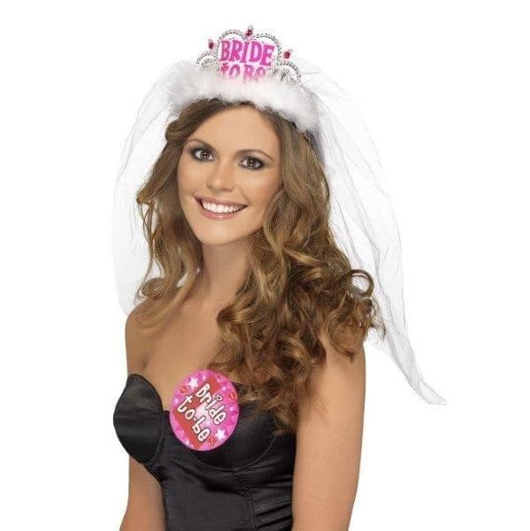 Smiffys Tiara Com Véu "Bride to Be" - 220031913