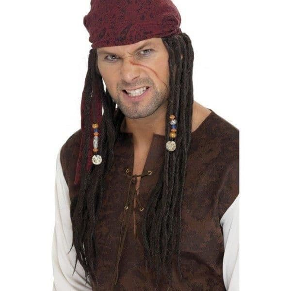 Smiffy's Peruca de Pirata com Lenço Castanho - 220042078