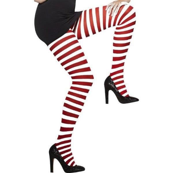 Smiffys Collants Riscas Vermelho/Branco - 220042736