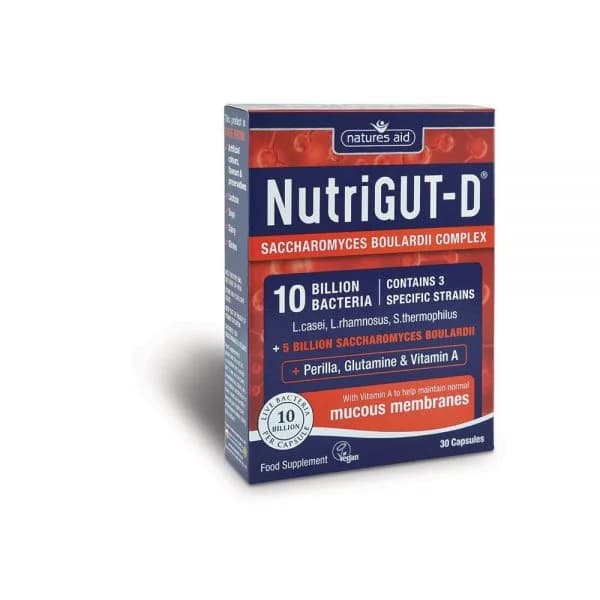 Probiótico NutriGUT- D 10 Bill Bacterias 30 cápsulas – Natures Aid