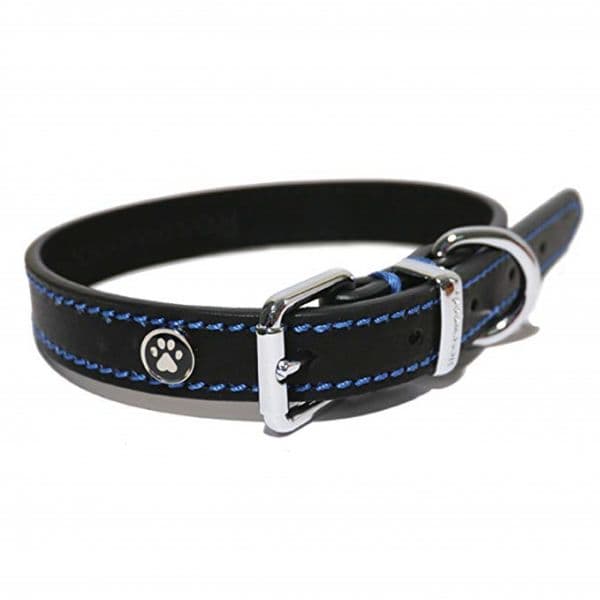 Rosewood Coleira Luxury Leather Black XS