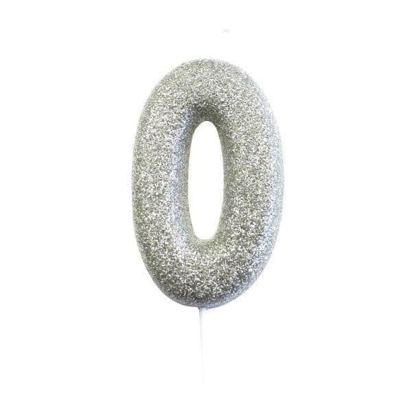 Anniversary House Vela Glitter nº 0 Prateado