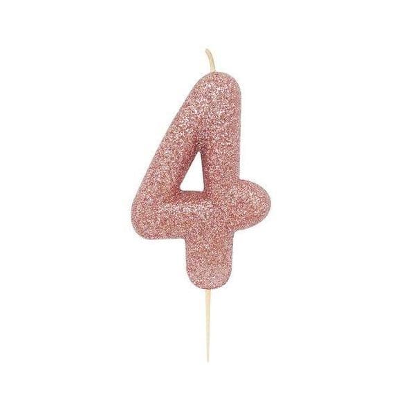 Anniversary House Vela Glitter nº4 Ose Gold