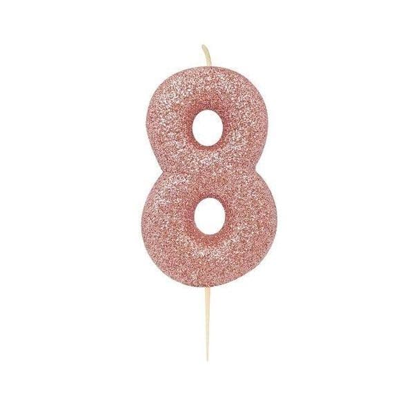 Anniversary House Vela Glitter nº8 Ose Gold