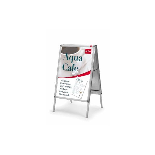 Nobo Cavalete Publicitário A1 Premium Plus Dupla Face Prateado