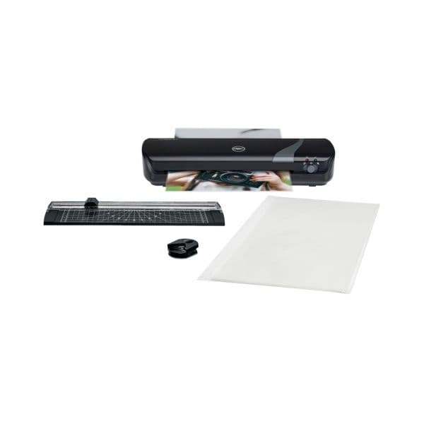 GBC Plastificadora Inspire+ 4410036 A4, Set com Cisalha e Cortador de Esquinas, Quente e Frio, 250mm/min, Preto