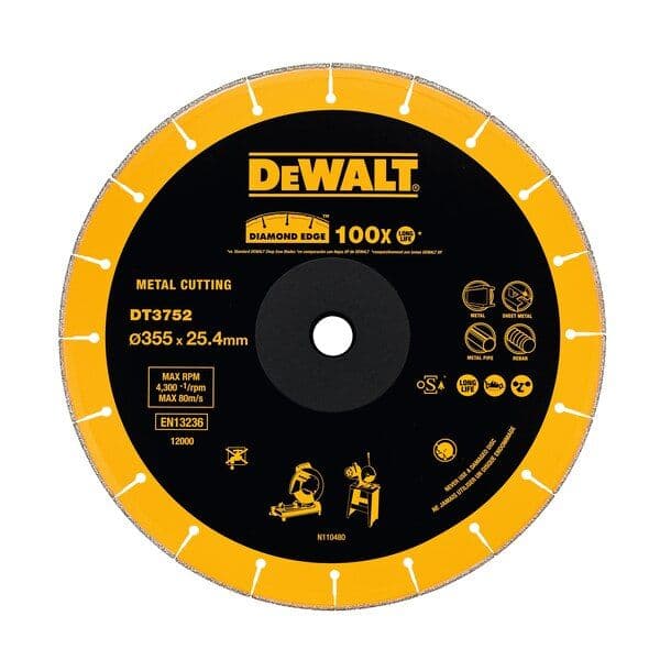 Dewalt Disco de Diamante para Serra de Corte Rápido de Metal 355mm - DT3752-QZ