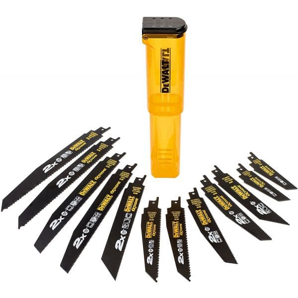 DeWALT Jogo de 12 Lâminas de Serra Sabre Mistas DT2441L-QZ Bi-Metal para Madeira e Metal