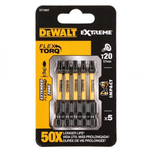 DeWALT Pontas Torção de Impacto 5 X T20 - DT7395T-QZ