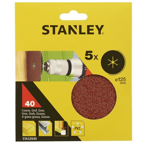 Stanley Discos de Lixa STA32640-XJ 5 Unidades 125" Alumínio 40G