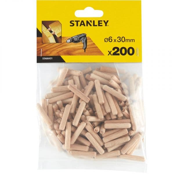 Stanley 200 Cavilhas Madeira ø 6x30 mm - STA66431-QZ