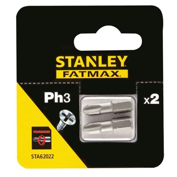 Stanley Pontas de Torção PH3 25mm (2 unidades)