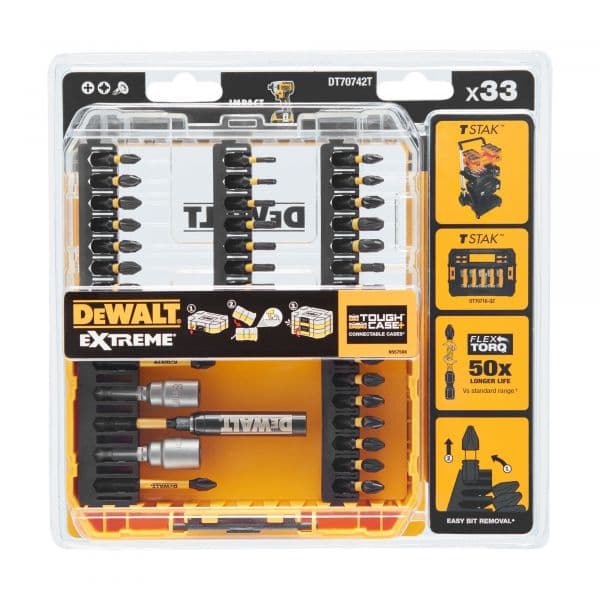 DeWALT Jogo de Pontas FLEXTORQ 33 Peças Impact-Ready DT70742T-QZ