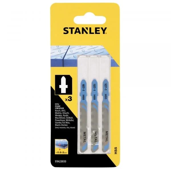 Stanley Lâminas HSS para Corte Reto 0.2-1mm 50mm 3 Unidades