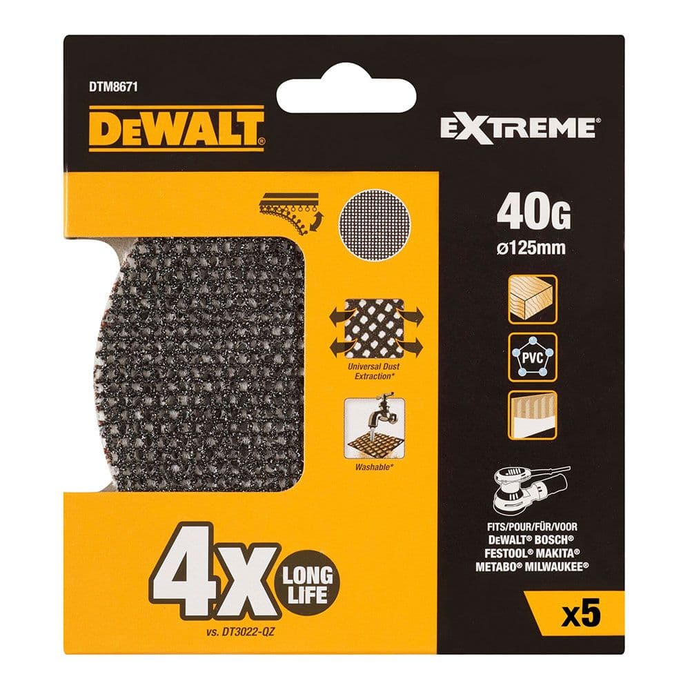Dewalt S.O.F. Embalagem 5 Lixadoras de Malha Ø125mm