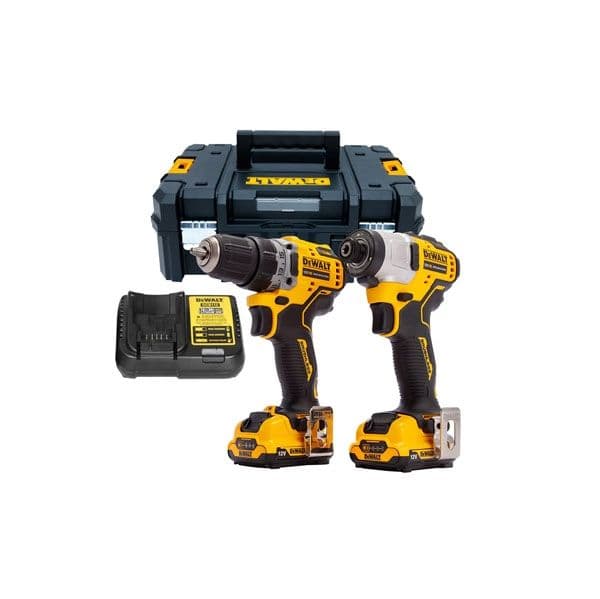 DeWalt Aparafusadora de Impacto + Berbequim Aparafusador 12V DCK2110L2T-QW DWDCK2110L2TQW