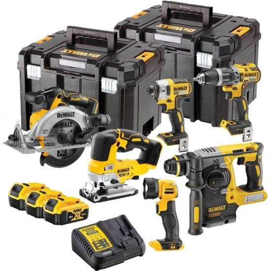 Dewalt Kit Aparafusadora [DCD796] + Aparf Impacto [DCD887] +martelo [DCH273] + Serra [DCS565] + Serra