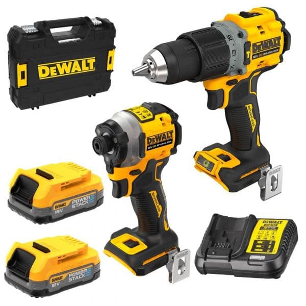Dewalt Kit DCD805 + DCF850 + Mala Tstak + 2 Baterias Powerstak + - DCK2050E2T-QW