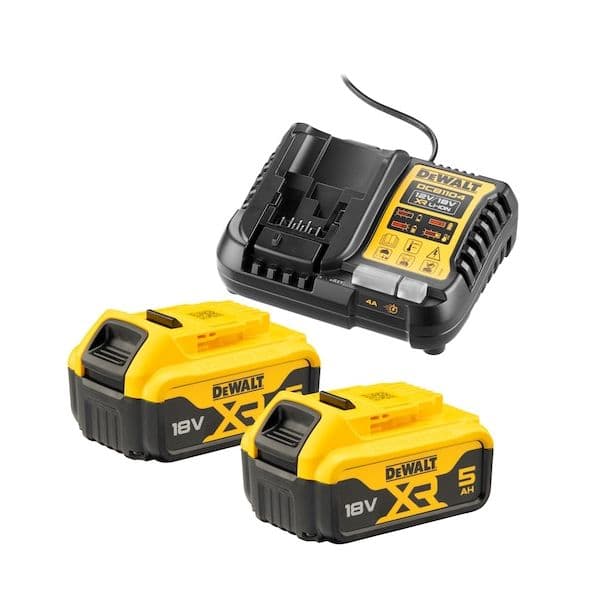DeWALT Kit de Baterias DCB1104P2-QW 2x 18V 5.0Ah XR com Carregador