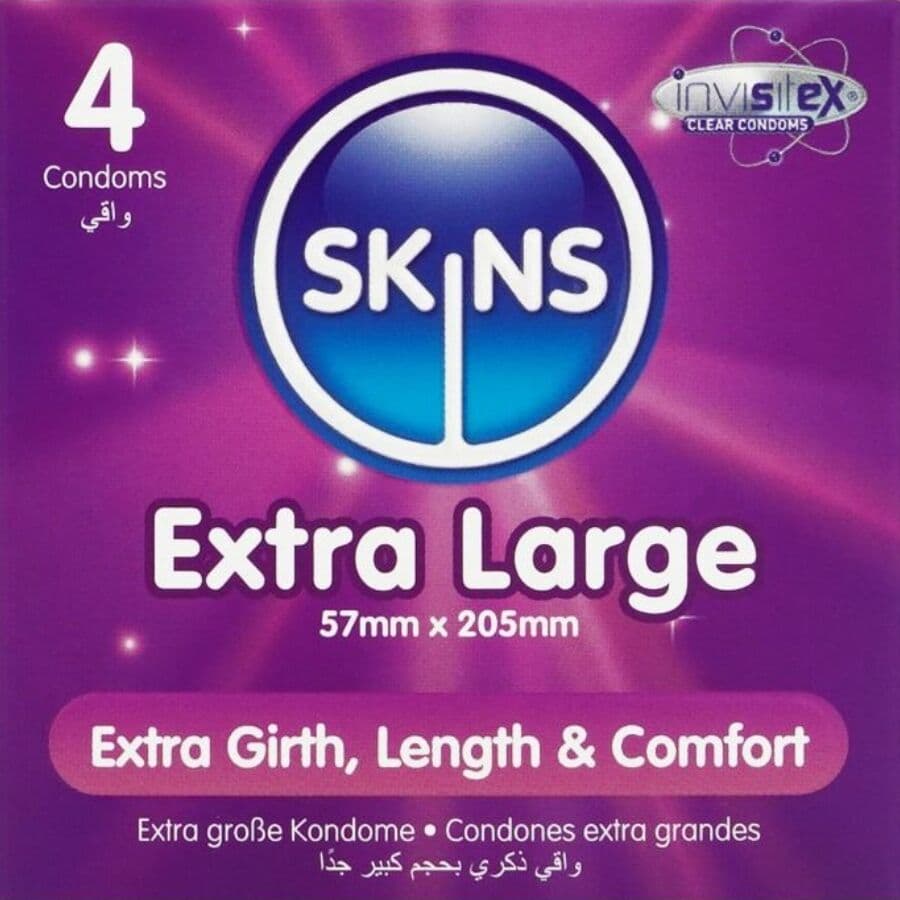 Skins Extra Large Preservativos Vanilla 4 Unidades