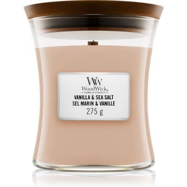 Woodwick Vanilla & Sea Salt Vela Perfumada com Pavio de Madeira 275g