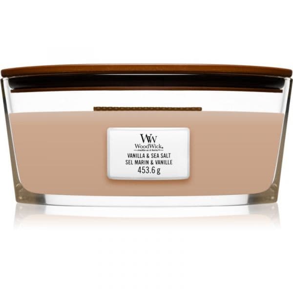 Woodwick Vanilla & Sea Salt Vela Perfumada com Pavio de Madeira 453,6 g