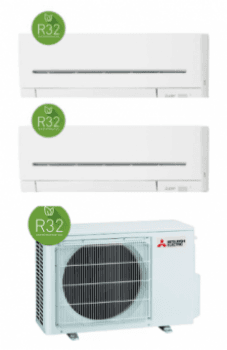 Ar Condicionado Mitsubishi Electric Multisplit 2x1 MXZ-2F42VF com Unidades Interiores MSZ-AY25VGK e MSZ-AY35VGK – Eficiência e Conforto Superior