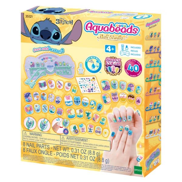 Aquabeads Kit de Design de Unhas Stitch Disney Multicolor 40 Peças