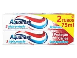 pasta de dentes branqueadora proteção caries aquafresh 2x75ml