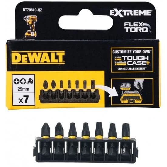 Bits torção Ph2, Pz2 e torx 7pç refª DT70810-QZ DEWALT