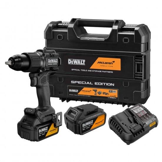 Aparafusadora XR 18V + 2 Bat  4.0Ah + carregador + mala McLaren edition refª DCD86MM2T-QW DEWALT